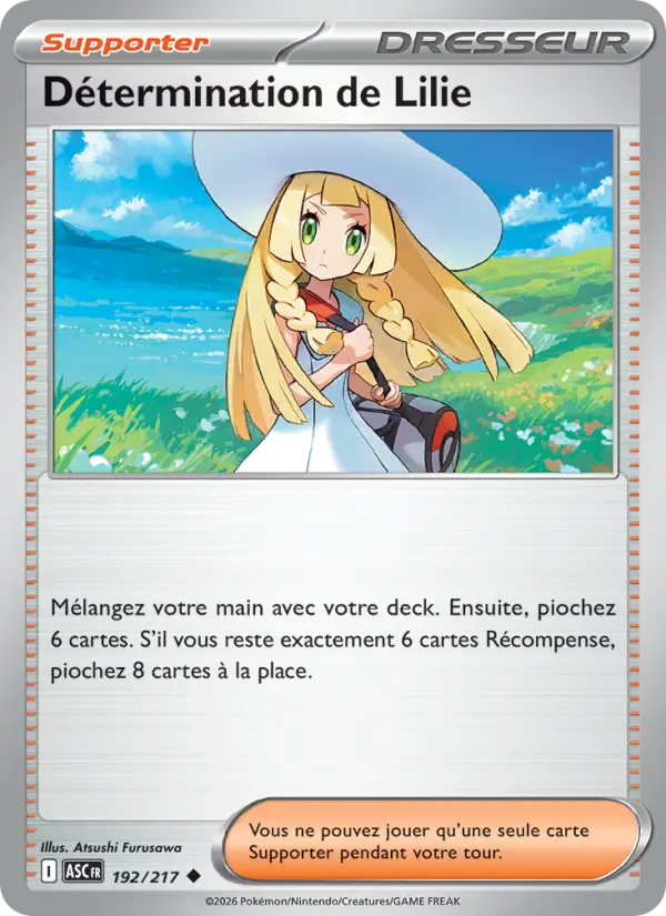 192/217 - Détermination de Lilie — Carte Pokémon Héros Transcendants 192/217