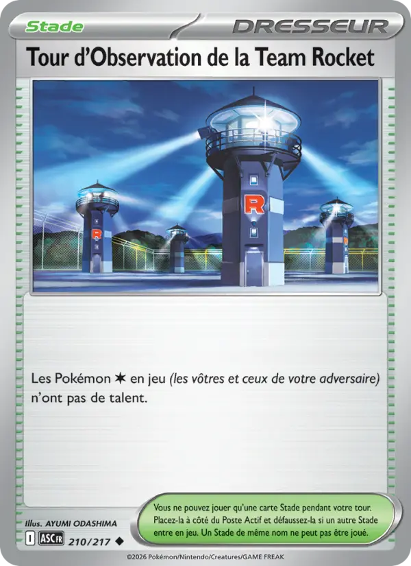 210/217 - Tour d'Observation de la Team Rocket — Carte Pokémon Héros Transcendants 210/217