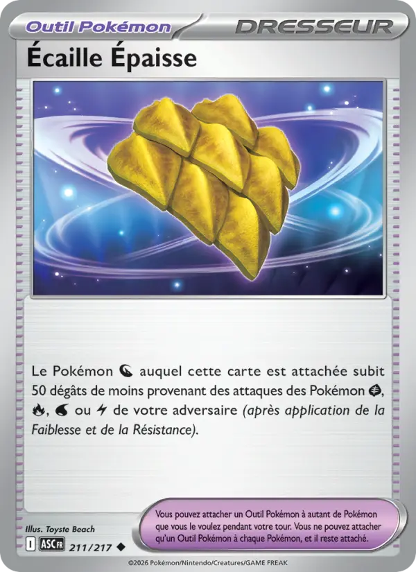 211/217 - Écaille Épaisse — Carte Pokémon Héros Transcendants 211/217