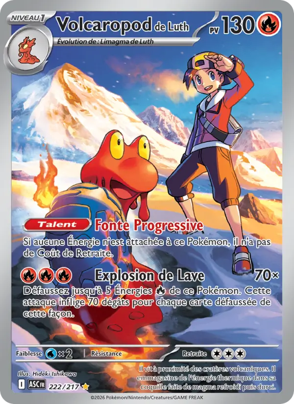 Volcaropod de Luth — Carte Pokémon 222 Héros Transcendants
