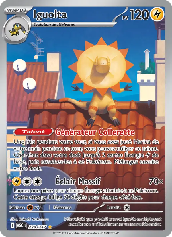 229/217 - Iguolta — Carte Pokémon Héros Transcendants 229/217