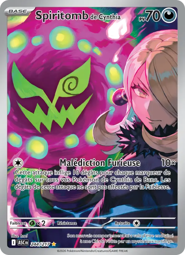 Spiritomb de Cynthia — Carte Pokémon 244 Héros Transcendants