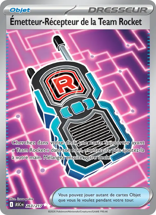 263/217 - Émetteur-Récepteur de la Team Rocket — Carte Pokémon Héros Transcendants 263/217