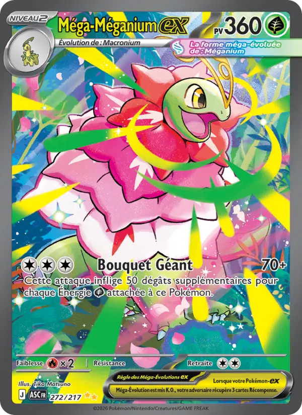 272/217 - Méga-Méganium EX — Carte Pokémon Héros Transcendants 272/217