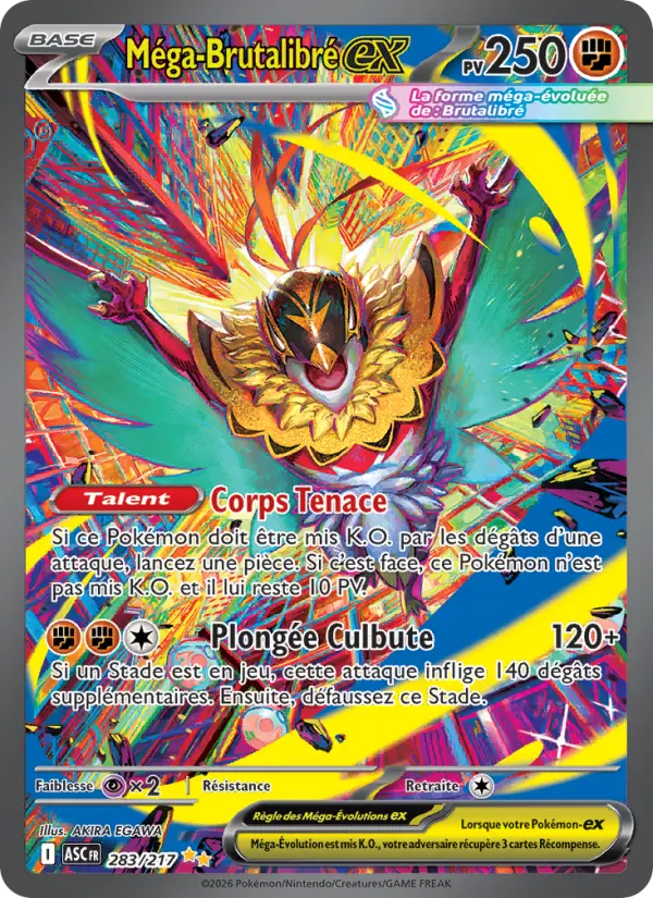 283/217 - Méga-Brutalibré EX — Carte Pokémon Héros Transcendants 283/217