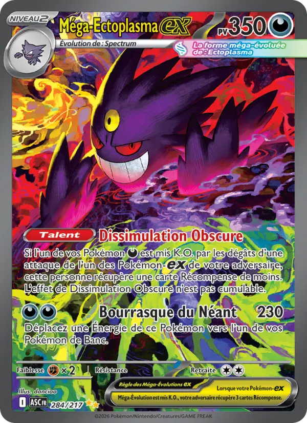 Méga-Ectoplasma-ex — Carte Pokémon 284 Héros Transcendants