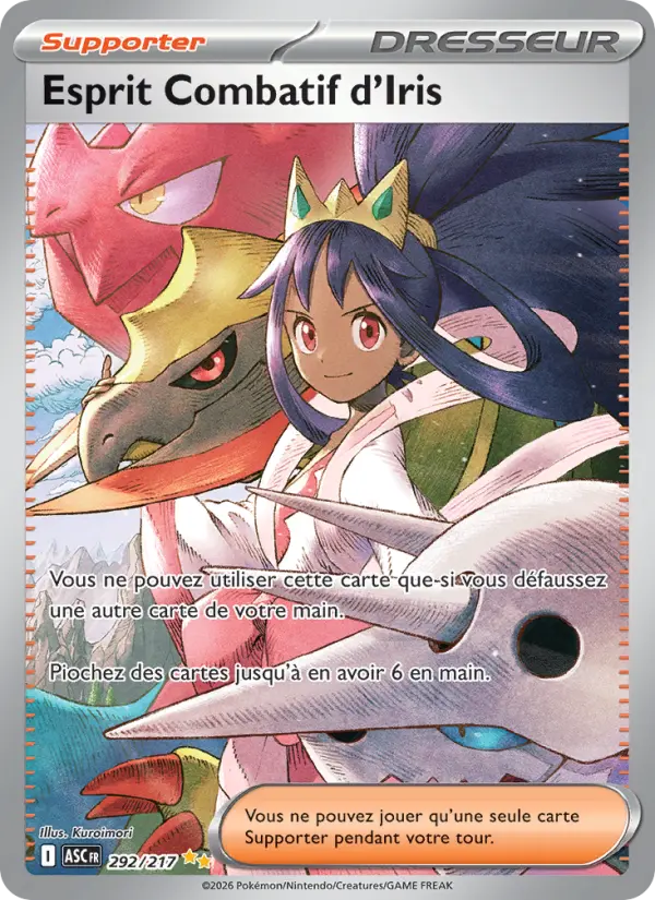 292/217 - Esprit Combatif d'Iris — Carte Pokémon Héros Transcendants 292/217