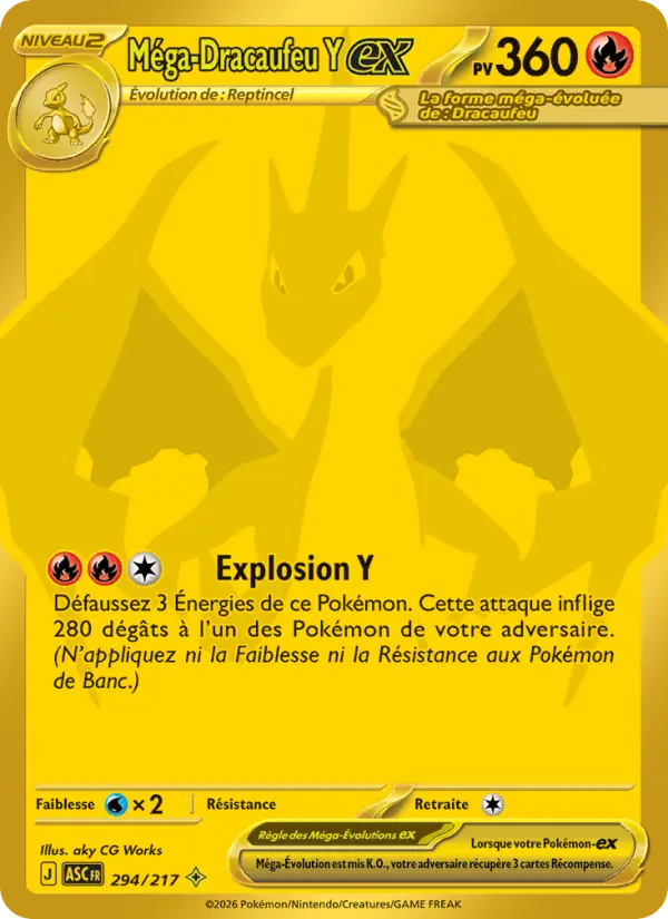 Méga-Dracaufeu Y-ex — Carte Pokémon 294 Héros Transcendants