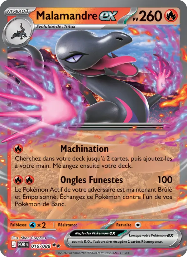 016/088 - Malamandre EX — Carte Pokémon Équilibre Parfait 016/88