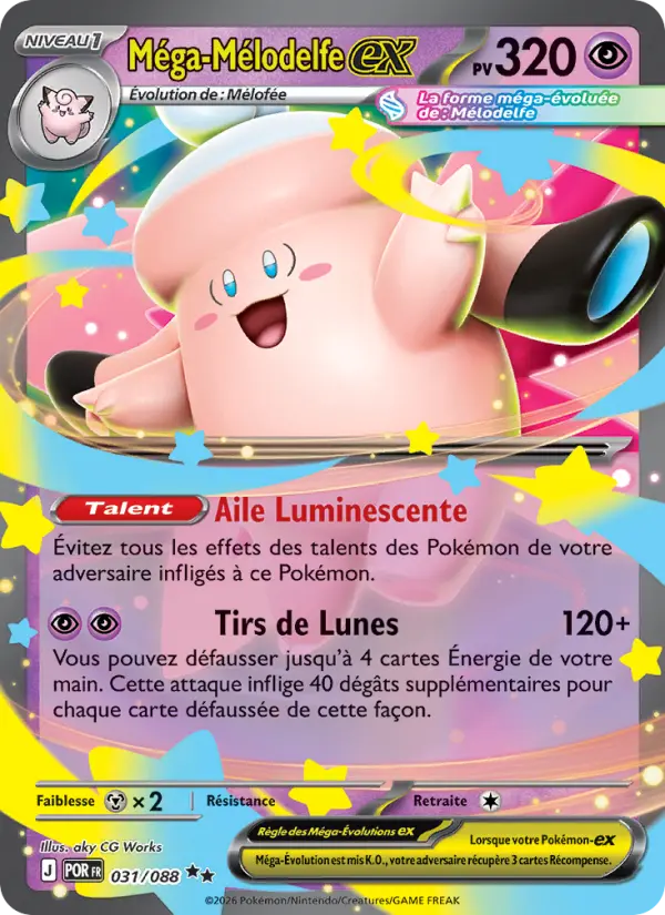 031/088 - Méga-Mélodelfe EX — Carte Pokémon Équilibre Parfait 031/88