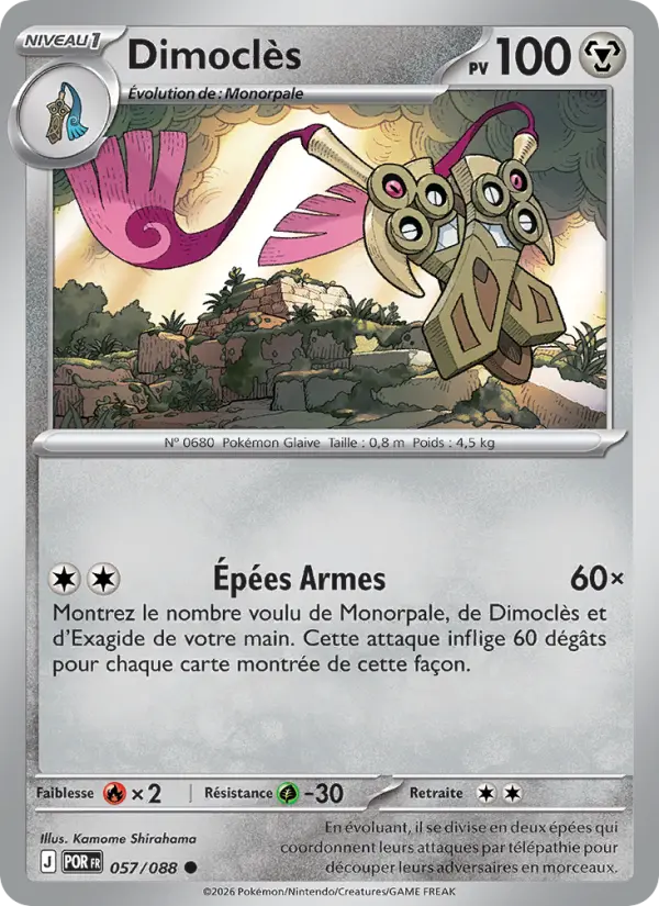 057/088 - Dimoclès — Carte Pokémon Équilibre Parfait 057/88