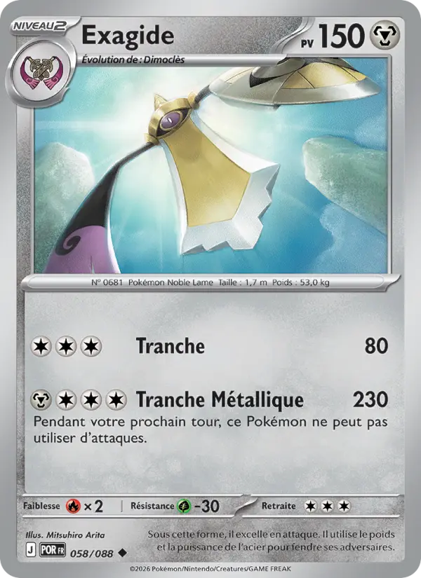 058/088 - Exagide — Carte Pokémon ME03 PlayShop