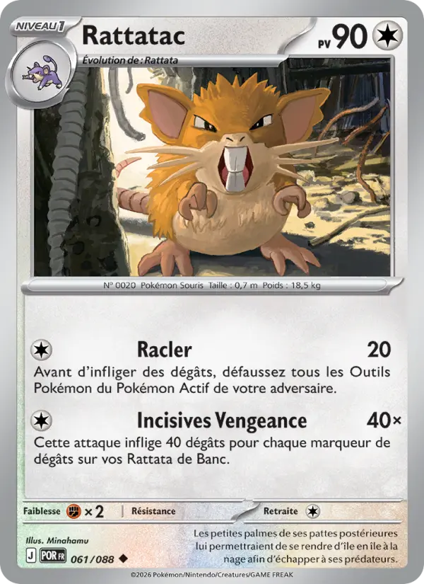 061/088 - Rattatac — Carte Pokémon Équilibre Parfait 061/88