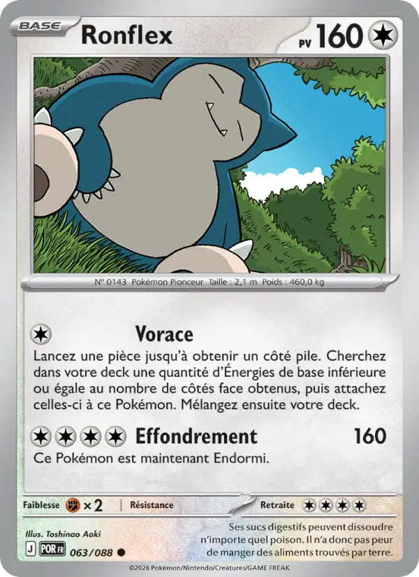 063/088 - Ronflex — Carte Pokémon Équilibre Parfait 063/88