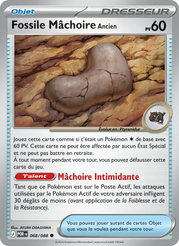 068/088 - Fossile Mâchoire Ancien — Carte Pokémon Équilibre Parfait 068/88