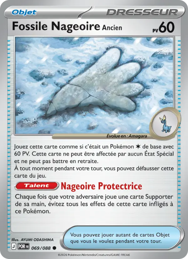 069/088 - Fossile Nageoire Ancien — Carte Pokémon Équilibre Parfait 069/88