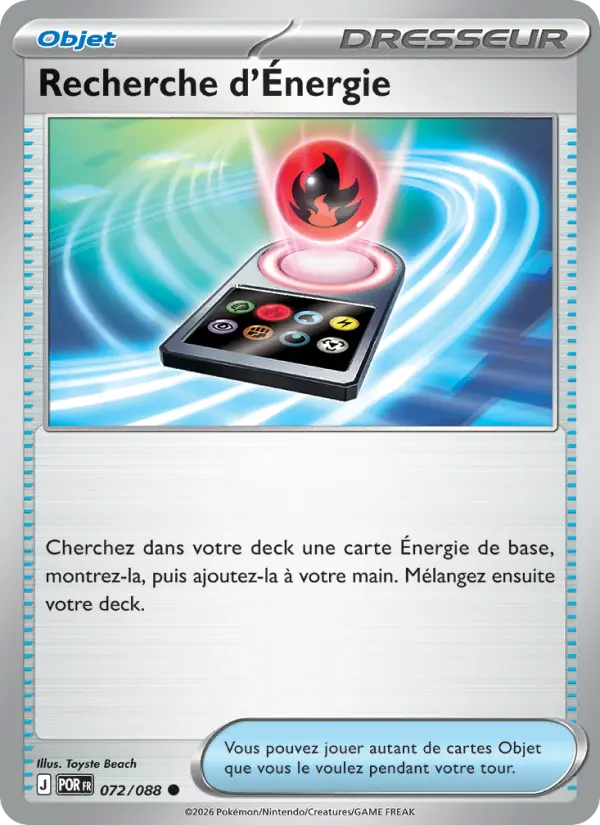 072/088 - Recherche d'Énergie — Carte Pokémon Équilibre Parfait 072/88