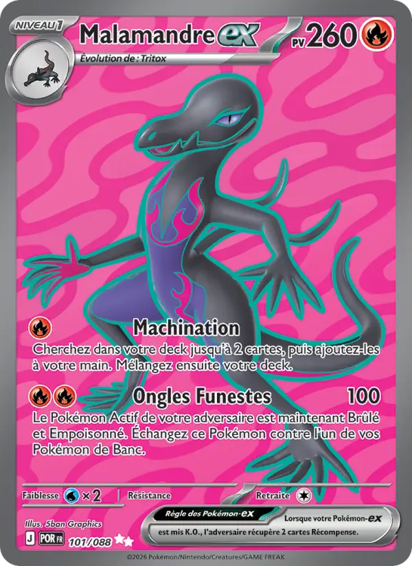 101/088 - Malamandre EX — Carte Pokémon Équilibre Parfait 101/88