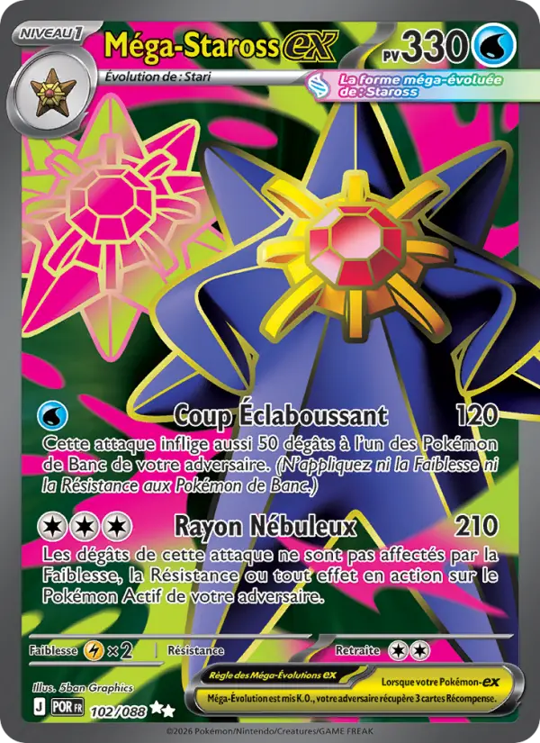 102/088 - Méga-Staross EX — Carte Pokémon Équilibre Parfait 102/88
