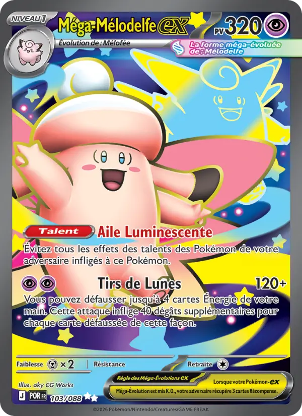 103/088 - Méga-Mélodelfe EX — Carte Pokémon Équilibre Parfait 103/88