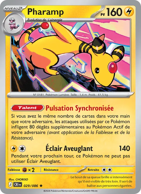 Pharamp — Carte Pokémon 029 Chaos Ascendant