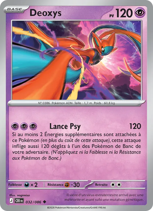 032/086 - Deoxys — Carte Pokémon Chaos Ascendant 032/86