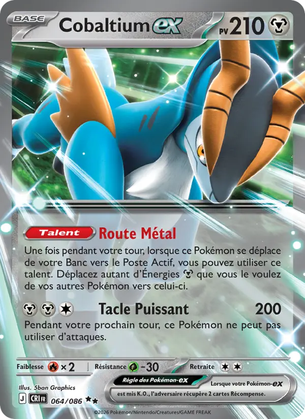Cobaltium-ex — Carte Pokémon 064 Chaos Ascendant