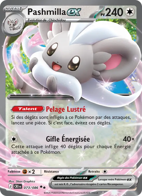 Pashmilla-ex — Carte Pokémon 073 Chaos Ascendant