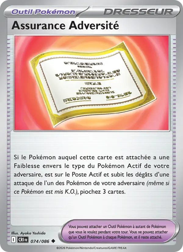 074/086 - Assurance Adversité — Carte Pokémon Chaos Ascendant 074/86