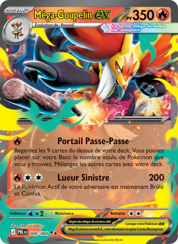 008/084 - Méga-Goupelin EX — Carte Pokémon Nuit Noire 008/84