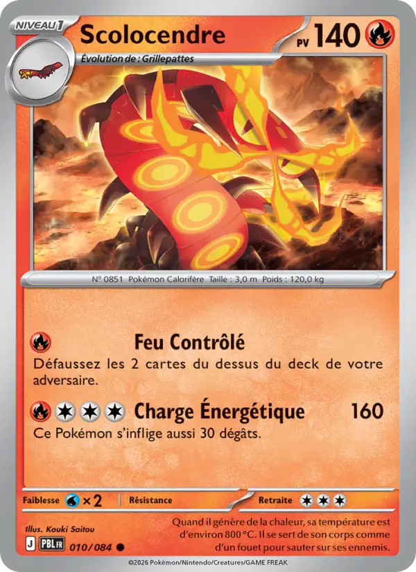 010/084 - Scolocendre — Carte Pokémon Nuit Noire 010/84
