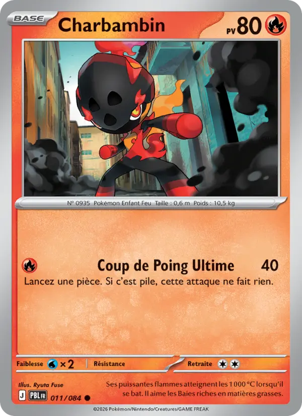011/084 - Charbambin — Carte Pokémon Nuit Noire 011/84