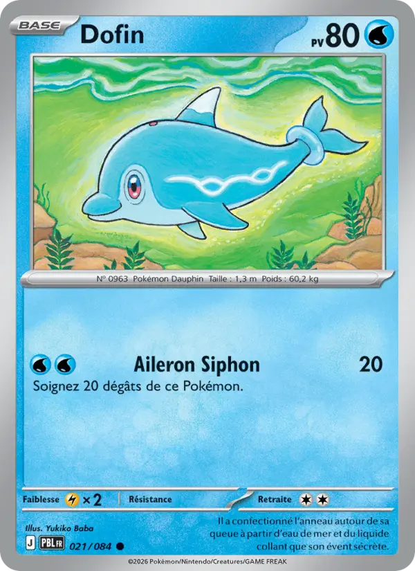 021/084 - Dofin — Carte Pokémon Nuit Noire 021/84