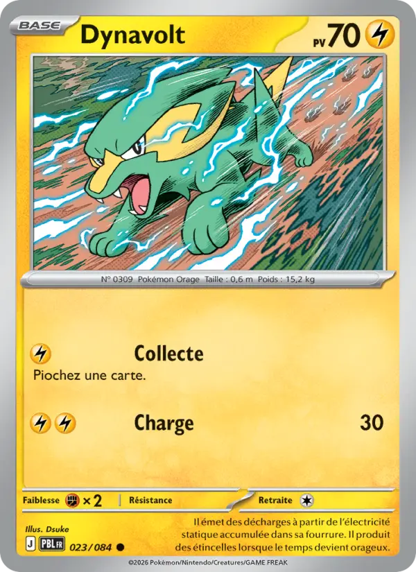 023/084 - Dynavolt — Carte Pokémon Nuit Noire 023/84