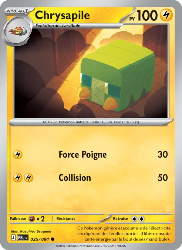 025/084 - Chrysapile — Carte Pokémon Nuit Noire 025/84