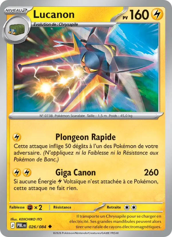 026/084 - Lucanon — Carte Pokémon Nuit Noire 026/84