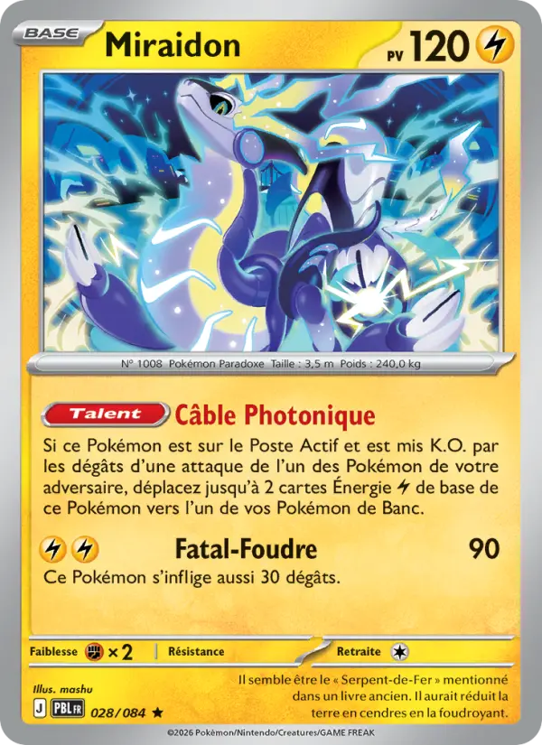 028/084 - Miraidon — Carte Pokémon Nuit Noire 028/84