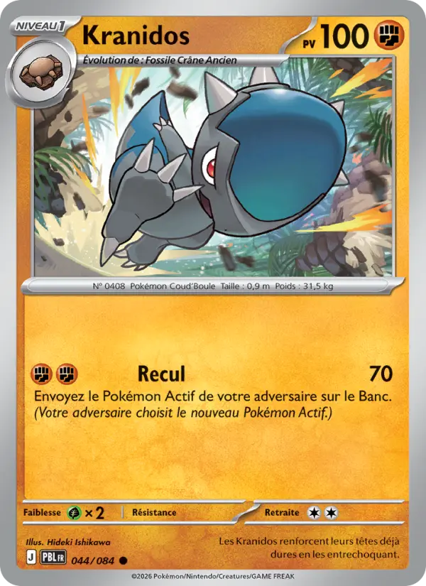 044/084 - Kranidos — Carte Pokémon Nuit Noire 044/84