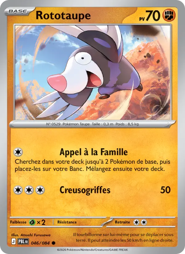 046/084 - Rototaupe — Carte Pokémon Nuit Noire 046/84