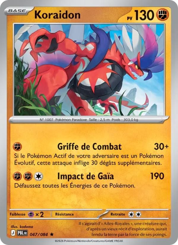 047/084 - Koraidon — Carte Pokémon Nuit Noire 047/84