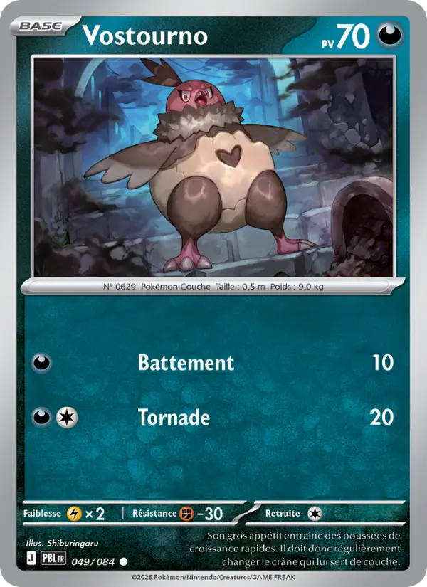 049/084 - Vostourno — Carte Pokémon Nuit Noire 049/84
