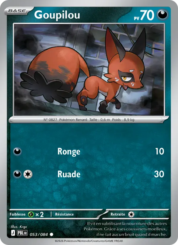053/084 - Goupilou — Carte Pokémon Nuit Noire 053/84