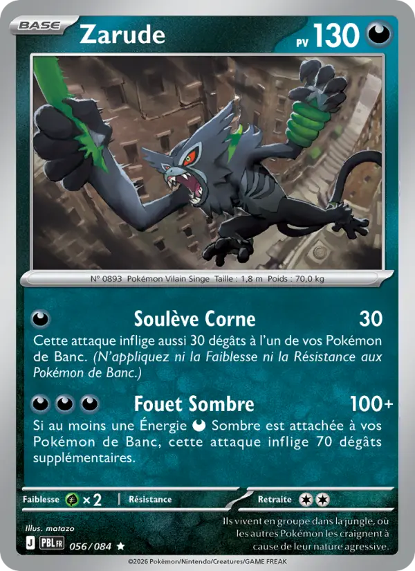 056/084 - Zarude — Carte Pokémon Nuit Noire 056/84