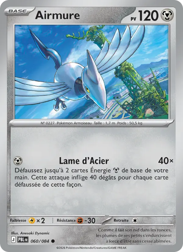 060/084 - Airmure — Carte Pokémon Nuit Noire 060/84
