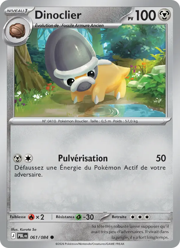 061/084 - Dinoclier — Carte Pokémon Nuit Noire 061/84