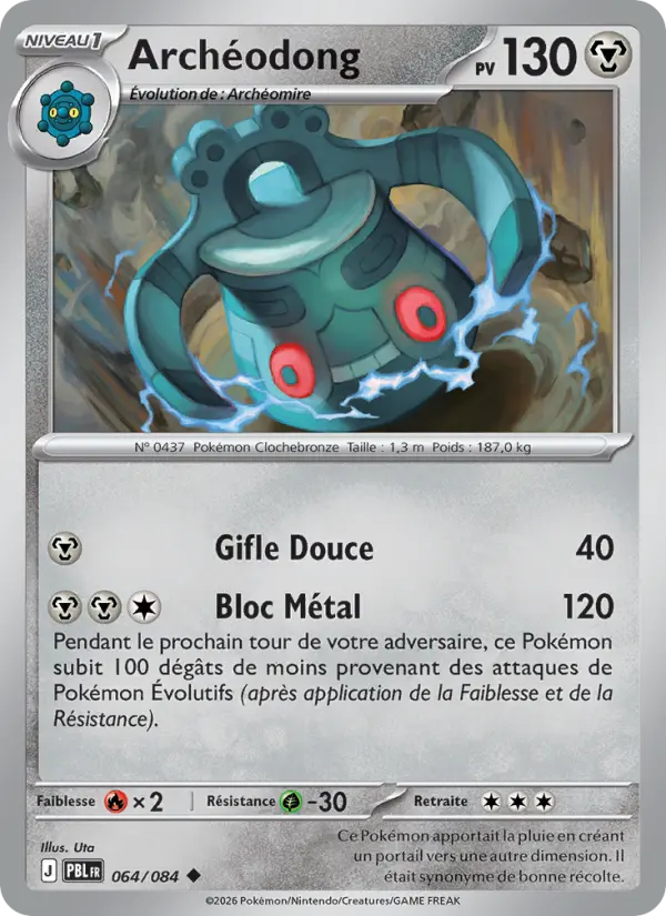 064/084 - Archéodong — Carte Pokémon Nuit Noire 064/84