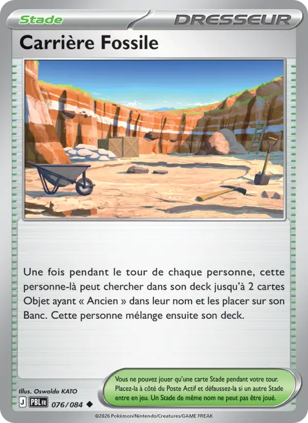 076/084 - Carrière Fossile — Carte Pokémon Nuit Noire 076/84
