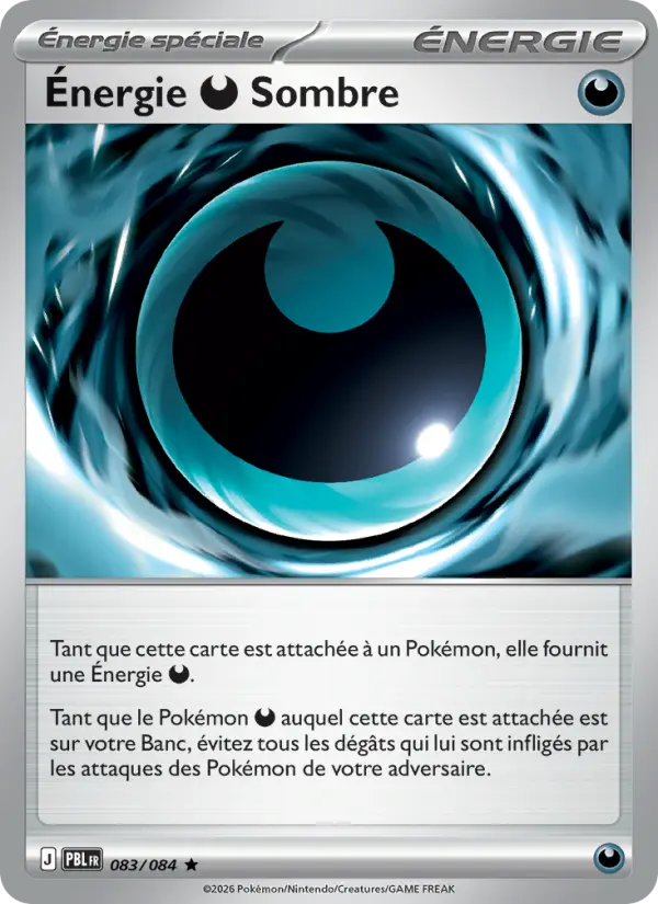083/084 - Énergie Darkness Sombre — Carte Pokémon Nuit Noire 083/84