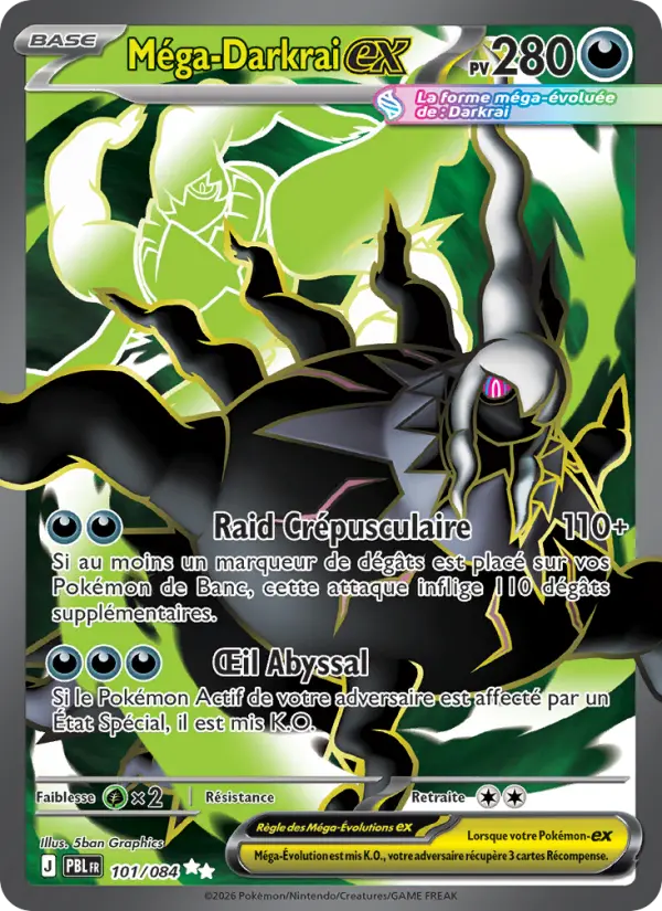 Méga-Darkrai-ex — Carte Pokémon 101 Nuit Noire