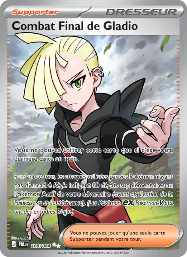 108/084 - Combat Final de Gladio — Carte Pokémon Nuit Noire 108/84